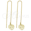 Arete Violador 5.117.001 Oro Laminado, Diseño de Flor, Diamantado, Tono Dorado