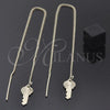 Arete Violador 5.116.011 Oro Laminado, Diseño de Llave Griega, Pulido, Tono Dorado