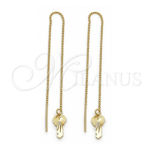 Arete Violador 5.116.011 Oro Laminado, Diseño de Llave Griega, Pulido, Tono Dorado