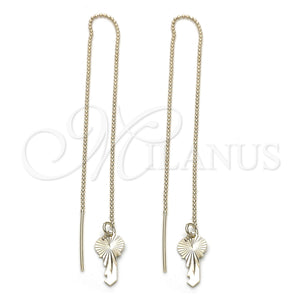 Arete Violador 5.116.011 Oro Laminado, Diseño de Llave Griega, Pulido, Tono Dorado