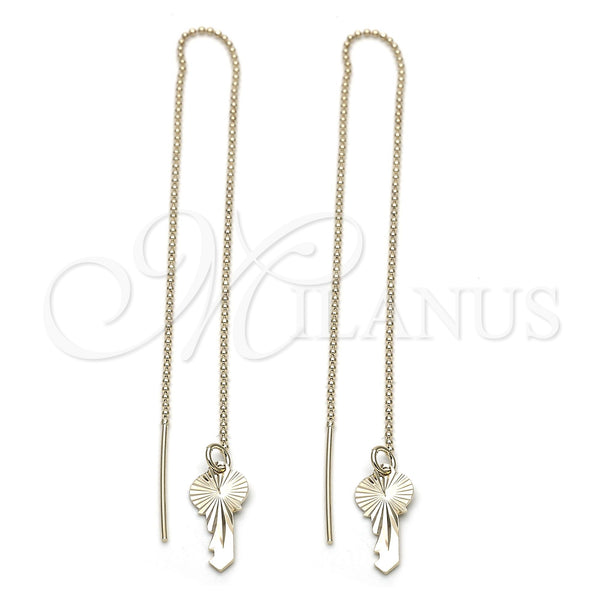 Arete Violador 5.116.011 Oro Laminado, Diseño de Llave Griega, Pulido, Tono Dorado