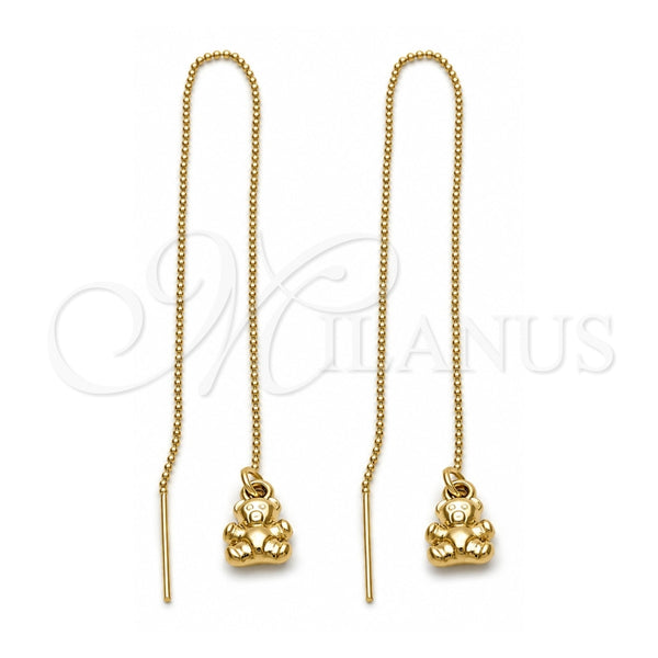 Arete Violador 5.116.009 Oro Laminado, Diseño de Osito, Pulido, Tono Dorado