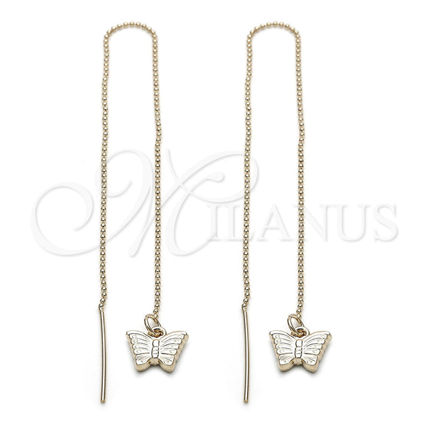 Arete Violador 5.122.014 Oro Laminado, Diseño de Mariposa, Pulido, Tono Dorado