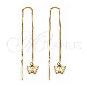 Arete Violador 5.122.014 Oro Laminado, Diseño de Mariposa, Pulido, Tono Dorado