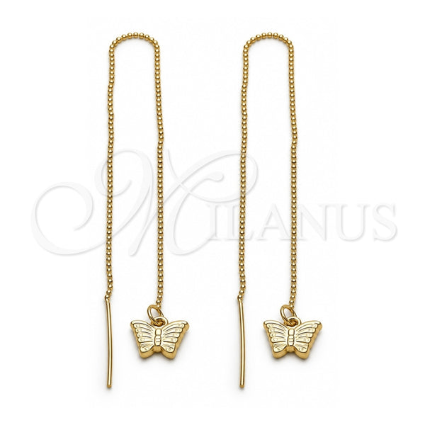 Arete Violador 5.122.014 Oro Laminado, Diseño de Mariposa, Pulido, Tono Dorado