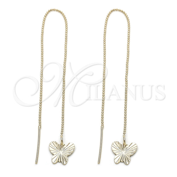 Arete Violador 5.117.010 Oro Laminado, Diseño de Mariposa, Pulido, Tono Dorado