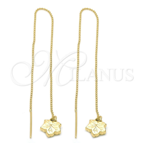 Arete Violador 5.115.003 Oro Laminado, Diseño de Oja, Pulido, Tono Dorado
