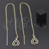 Arete Violador 5.115.008 Oro Laminado, Diseño de Llave Griega, Pulido, Tono Dorado