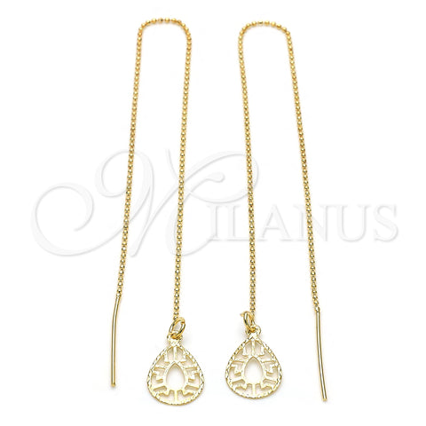 Arete Violador 5.115.008 Oro Laminado, Diseño de Llave Griega, Pulido, Tono Dorado