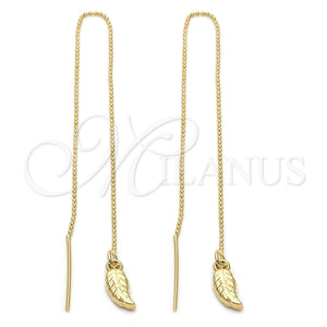 Arete Violador 5.118.008 Oro Laminado, Diseño de Oja, Pulido, Tono Dorado