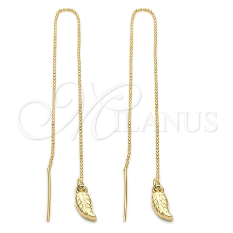 Arete Violador 5.118.008 Oro Laminado, Diseño de Oja, Pulido, Tono Dorado