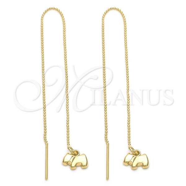 Arete Violador 5.117.009 Oro Laminado, Diseño de Perro, Pulido, Tono Dorado