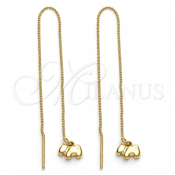 Arete Violador 5.117.009 Oro Laminado, Diseño de Perro, Pulido, Tono Dorado