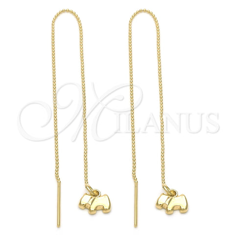 Arete Violador 5.117.009 Oro Laminado, Diseño de Perro, Pulido, Tono Dorado