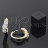 Argolla Huggie 5.131.012 Oro Laminado, con Blanca Zirconia Cubica, Pulido, Tono Dorado