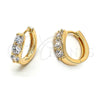 Argolla Huggie 5.131.012 Oro Laminado, con Blanca Zirconia Cubica, Pulido, Tono Dorado