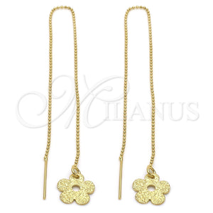 Arete Violador 5.118.007.1 Oro Laminado, Diseño de Flor, Mate, Tono Dorado