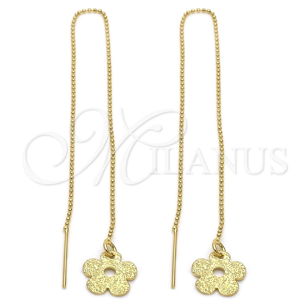 Arete Violador 5.118.007.1 Oro Laminado, Diseño de Flor, Mate, Tono Dorado