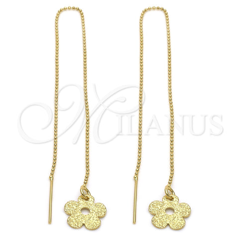 Arete Violador 5.118.007.1 Oro Laminado, Diseño de Flor, Mate, Tono Dorado
