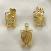 Juego de Arete y Dije de Adulto 5.051.002 Oro Laminado, Pulido, Tono Dorado
