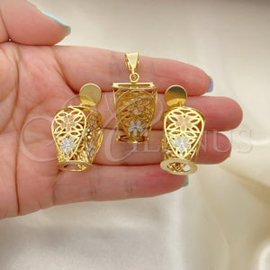 Juego de Arete y Dije de Adulto 5.051.002 Oro Laminado, Pulido, Tono Dorado