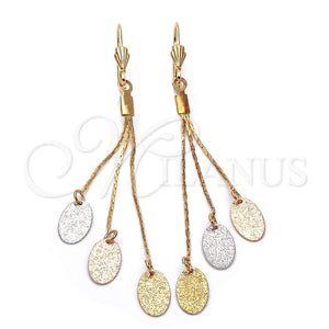 Arete Largo 5.068.009 Oro Laminado, Pulido, Tres Tonos