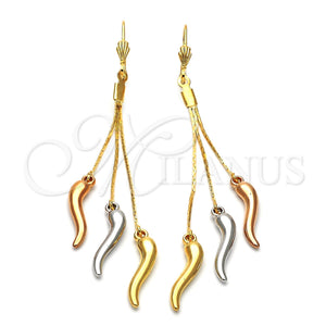 Arete Largo 5.081.003 Oro Laminado, Pulido, Tres Tonos