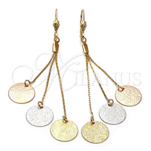 Arete Largo 5.088.004 Oro Laminado, Mate, Tres Tonos