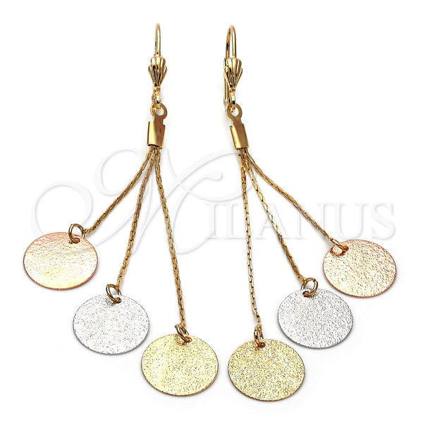 Arete Largo 5.088.004 Oro Laminado, Mate, Tres Tonos