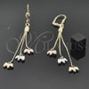 Arete Largo 5.103.002 Oro Laminado, Diseño de Perro, Pulido, Tres Tonos