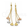 Arete Largo 5.103.002 Oro Laminado, Diseño de Perro, Pulido, Tres Tonos