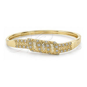 Aro Individual 5.230.004 Oro Laminado, Diseño de Llave Griega, con Zirconia Cubica Blanca, Pulido, Tono Dorado (Grosor 11 MM, Talla 5 (2,50 de Diámetro))