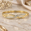 Aro Individual 5.230.001 Oro Laminado, Diseño de Infinito, con Zirconia Cubica Blanca, Pulido, Tono Dorado (Grosor 10 MM, Talla 5 (2,50 de Diámetro))