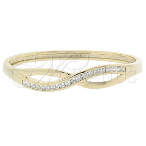 Aro Individual 5.230.001 Oro Laminado, Diseño de Infinito, con Blanca Zirconia Cubica, Pulido, Tono Dorado (10 MM Thickness, Size 5 (2.50 Diameter))