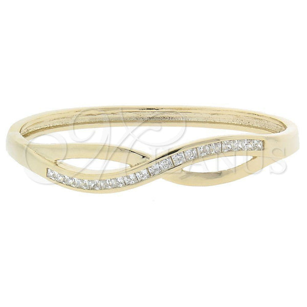 Aro Individual 5.230.001 Oro Laminado, Diseño de Infinito, con Blanca Zirconia Cubica, Pulido, Tono Dorado (10 MM Thickness, Size 5 (2.50 Diameter))