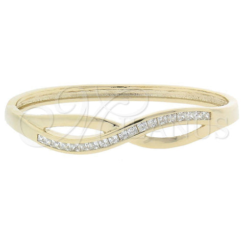 Aro Individual 5.230.001 Oro Laminado, Diseño de Infinito, con Blanca Zirconia Cubica, Pulido, Tono Dorado (10 MM Thickness, Size 5 (2.50 Diameter))