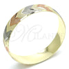 Aro Individual 03.08.0024.05 Chapa de Oro, Diamantado, Tres Tonos (14 MM Thickness, Size 5 (2.50 Diameter))