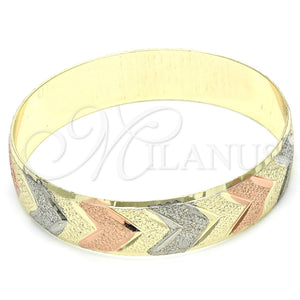 Aro Individual 03.08.0024.05 Chapa de Oro, Diamantado, Tres Tonos (14 MM Thickness, Size 5 (2.50 Diameter))