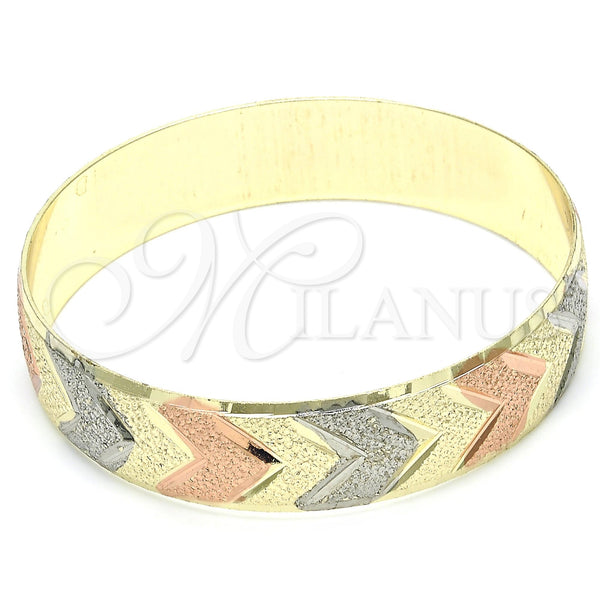Aro Individual 03.08.0024.05 Chapa de Oro, Diamantado, Tres Tonos (14 MM Thickness, Size 5 (2.50 Diameter))