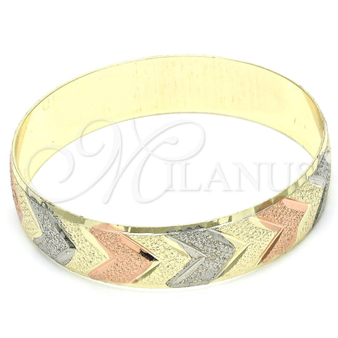 Aro Individual 03.08.0024.05 Chapa de Oro, Diamantado, Tres Tonos (14 MM Thickness, Size 5 (2.50 Diameter))