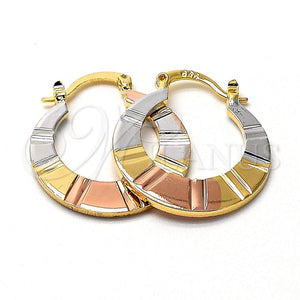 Argolla Pequeña 02.96.0001 Oro Laminado, Diamantado, Tres Tonos