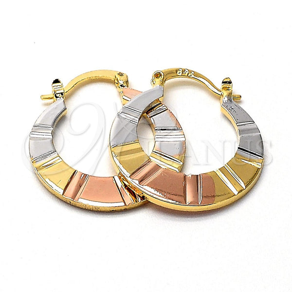 Argolla Pequeña 02.96.0001 Oro Laminado, Diamantado, Tres Tonos