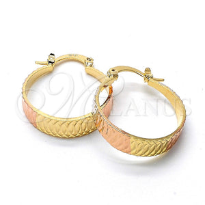 Argolla Pequeña 5.158.020 Oro Laminado, Diamantado, Tres Tonos