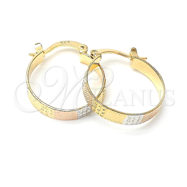Argolla Pequeña 5.158.027 Oro Laminado, Diamantado, Tres Tonos