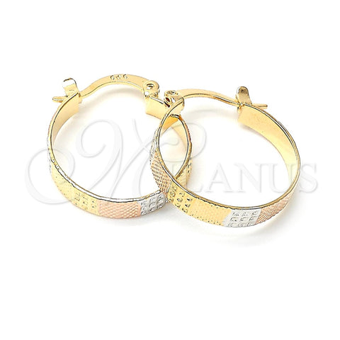 Argolla Pequeña 5.158.027 Oro Laminado, Diamantado, Tres Tonos