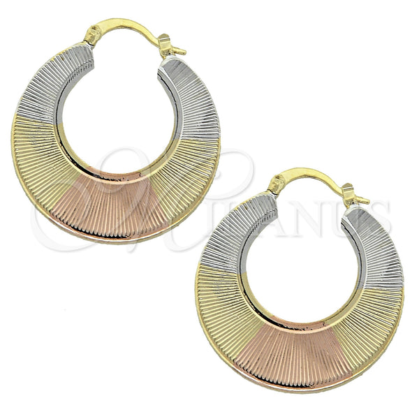 Argolla Mediana 5.143.008 Oro Laminado, Diamantado, Tres Tonos