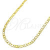 Gargantilla Basica 5.223.017.24 Oro Laminado, Pulido, Tono Dorado (100 Gauge, 04 MM Thickness, 24 Inches Length)