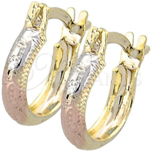 Argolla Pequeña 02.21.0235 Oro Laminado, Diamantado, Tres Tonos