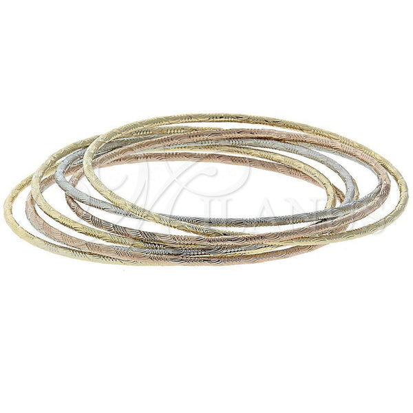Aro Semanario 5.233.011.06 Oro Laminado, Diamantado, Tres Tonos (02 MM Thickness, Size 6 (2.75 Diameter))