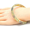 Aro Individual 03.53.0006.05 Chapa de Oro, Diseño de Corazón, Diamantado, Tres Tonos (13 MM Thickness, Size 5 (2.50 Diameter))